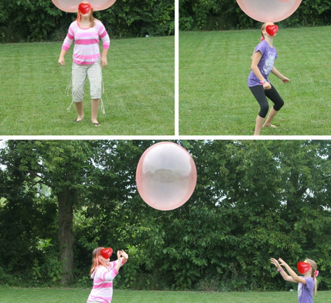 Close-up view of the giant air filled bubble play ball