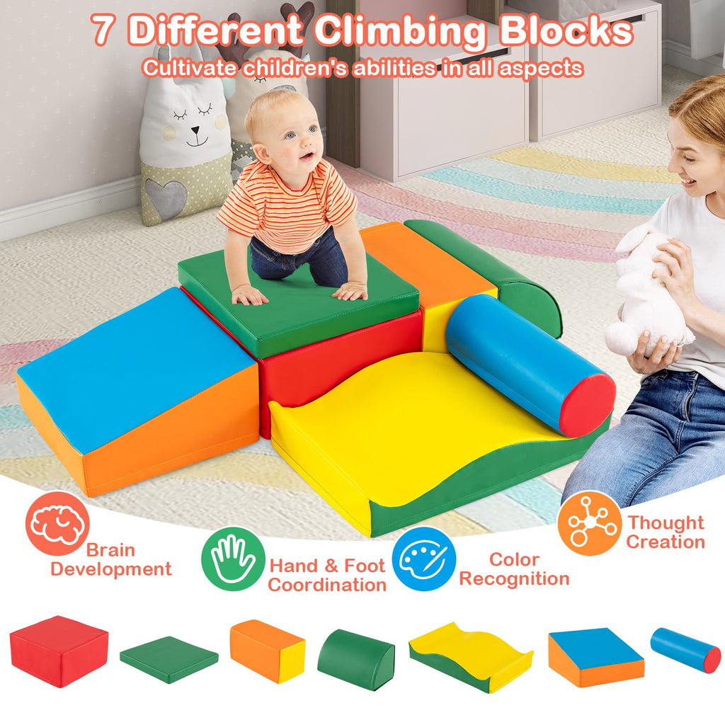 Rainbow Tumble Foam Climbing Set — 7 Pieces