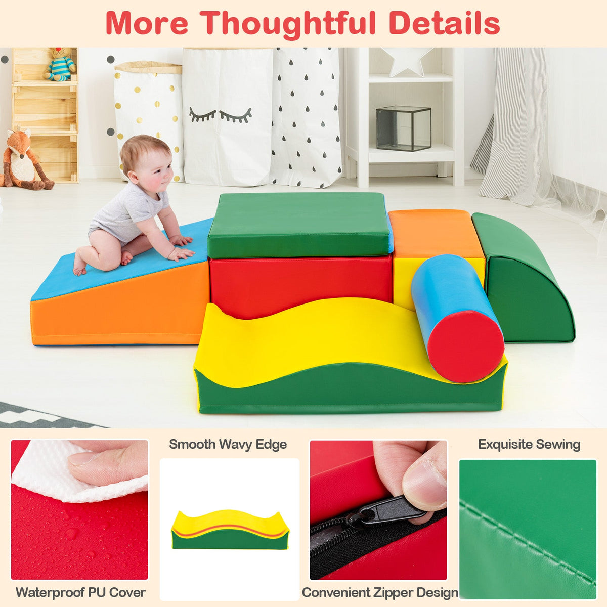 Rainbow Tumble Foam Climbing Set — 7 Pieces
