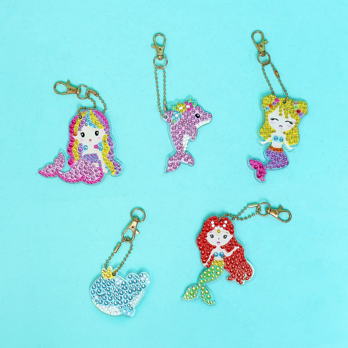 Adorable Keychains Diamond Art Kit – Mermaid (Set of 15) by Kitsville, image 8 of 8