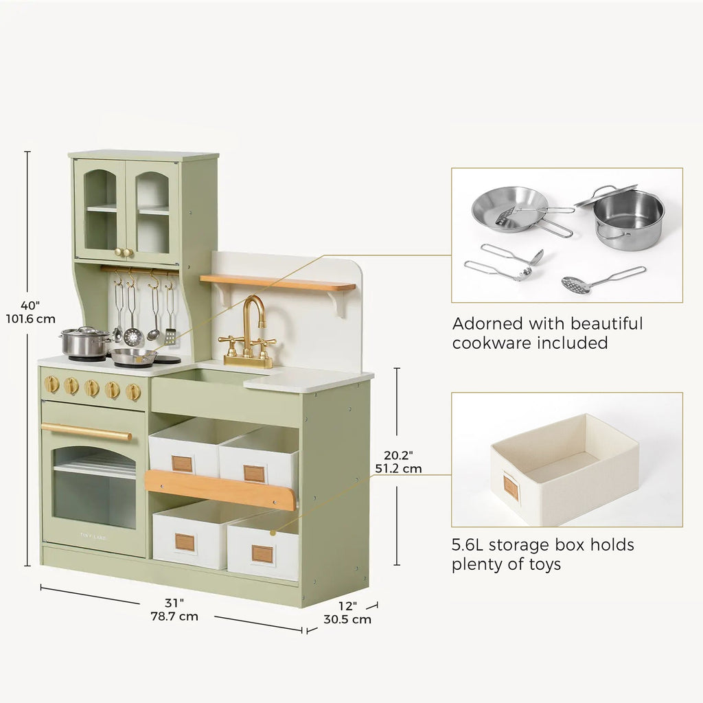 Tiny Land Wooden Play Kitchen with Storage for Creative Toddlers — product image 16 of 33