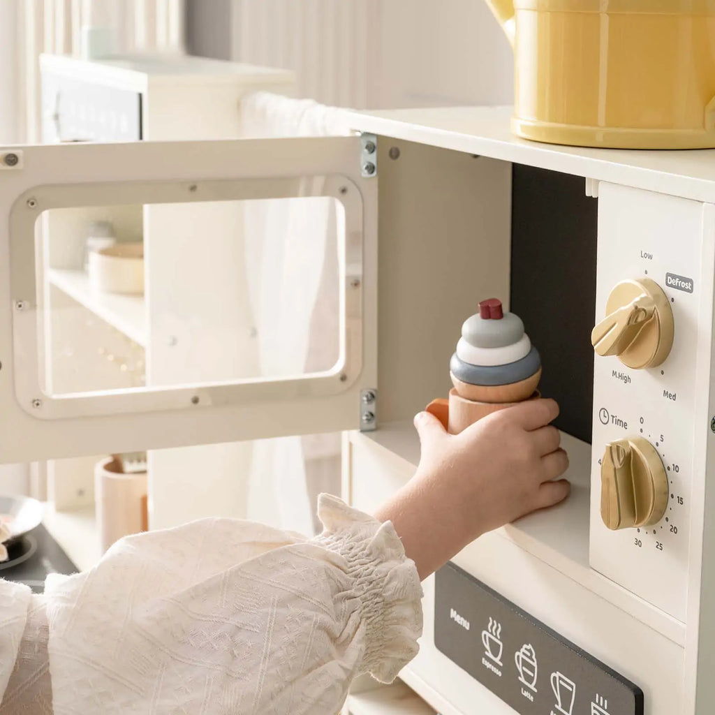 Tiny Land Play Kitchen with Running Water - Iconic Aqua Kitchen in Cream — product image 9 of 12