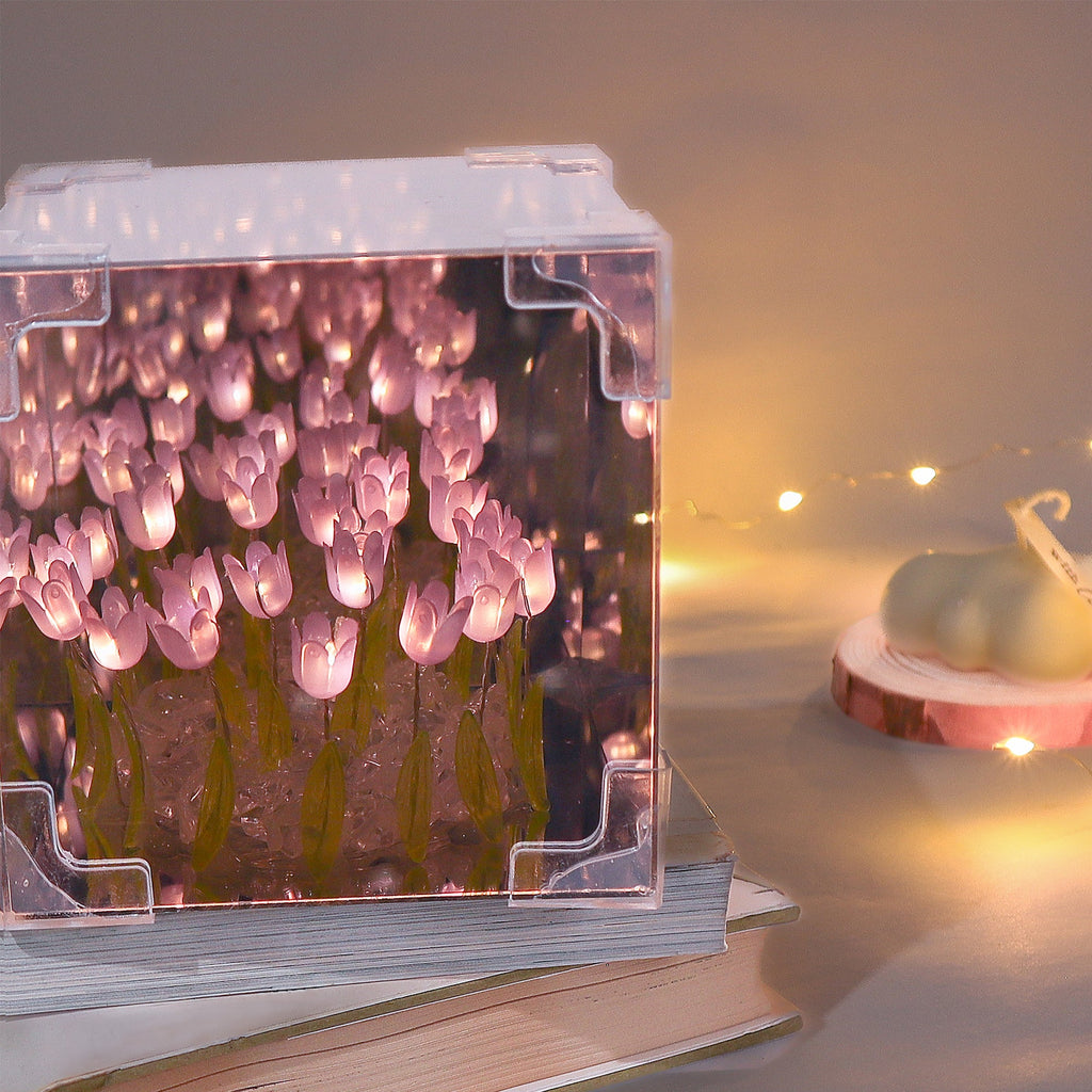 Tulip Mirror LED Night Light - Purple by Kitsville, image 4 of 10