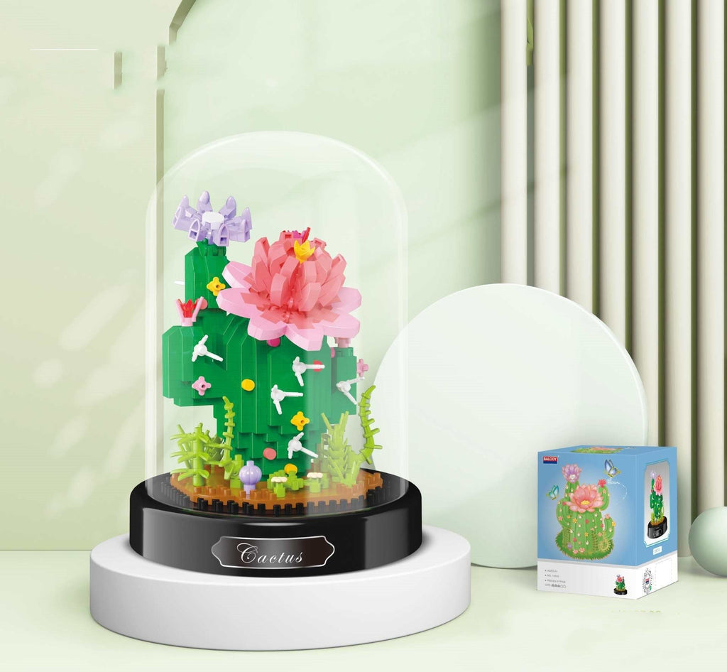 flower bouquet building block set arranged for display