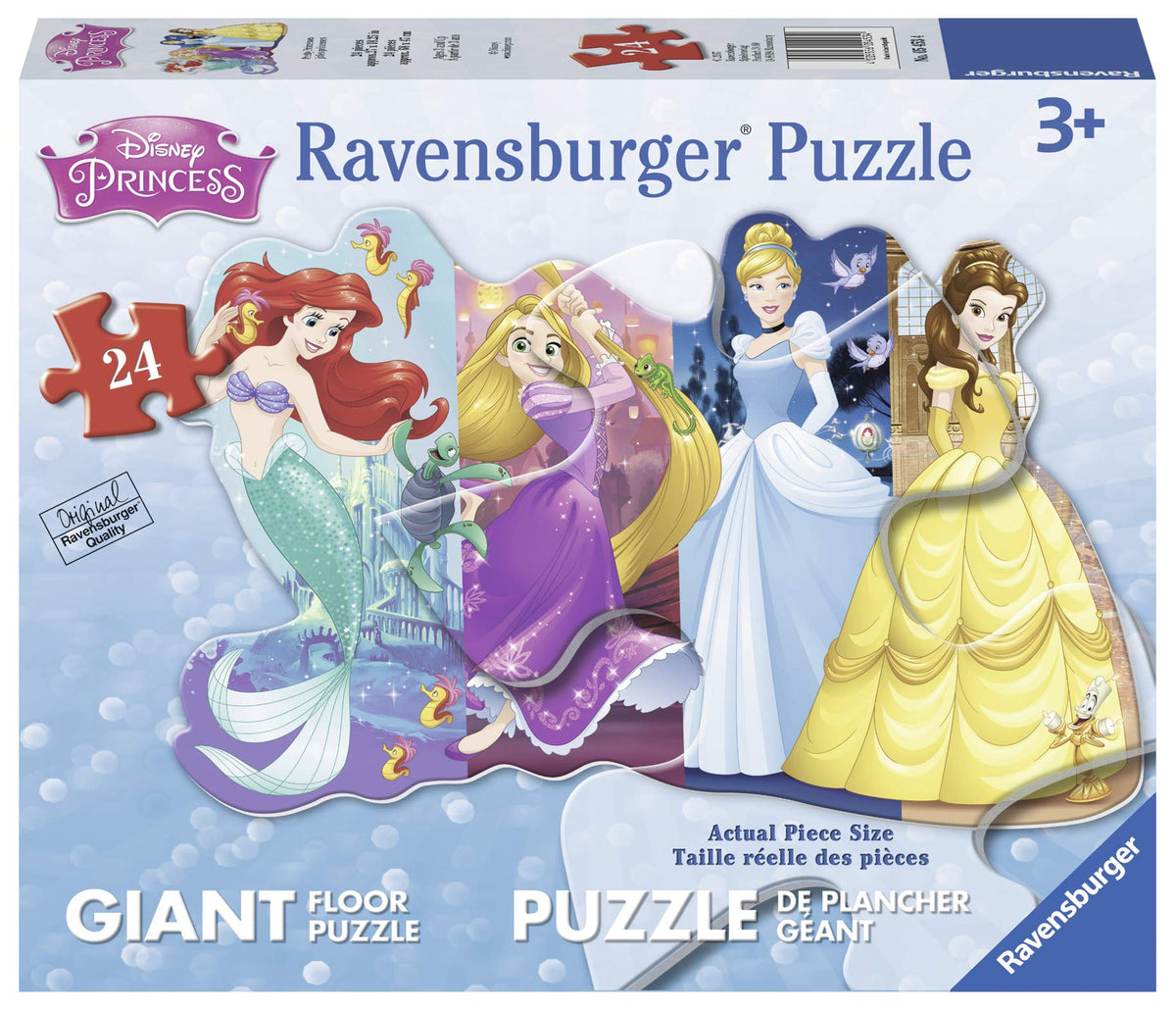 Disney Princess Shaped Jigsaw Puzzle with Ariel, Rapunzel, Cinderella & Belle