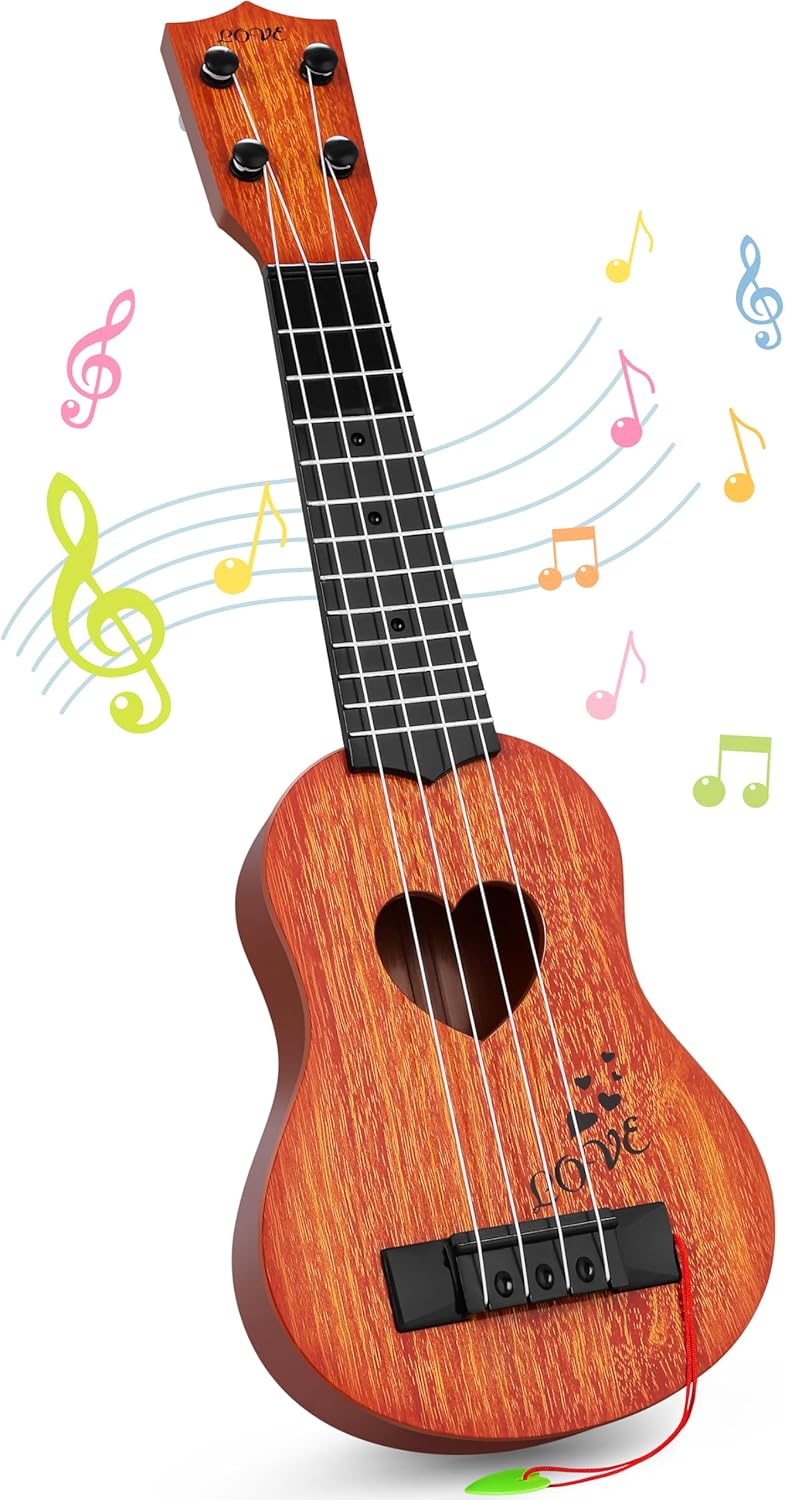 20-Inch Kids Ukulele with Nylon Strings & Real Tuning Gears