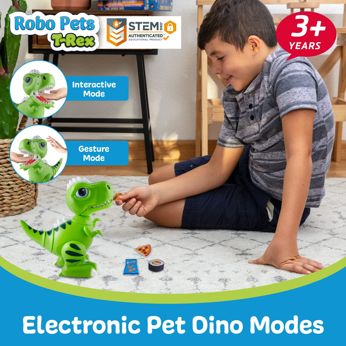 Robo Pet T-Rex Interactive Dinosaur Robot with Gesture Control