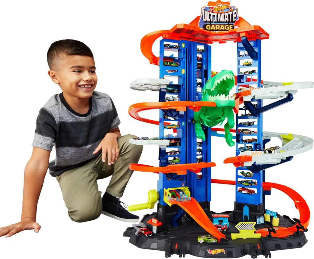 T-Rex Ultimate Hot Wheels Car Garage Over 3 Feet Tall!