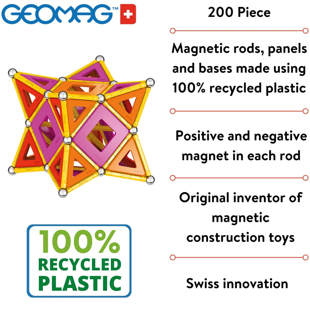Geomag Classic Panels 200-Piece Magnetic Building Set - product photo