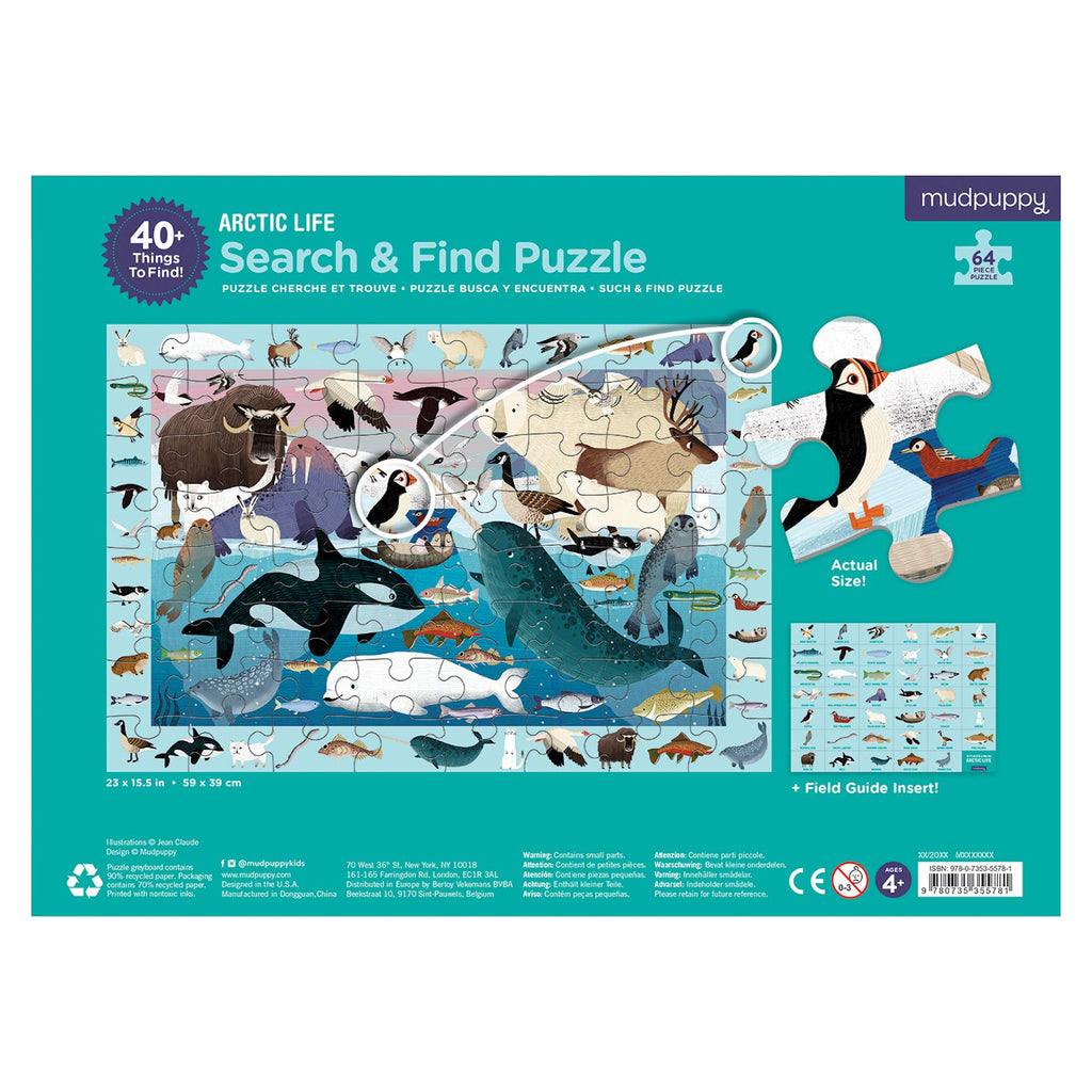 Mudpuppy Arctic Life Search & Find Puzzle, 64 Pieces