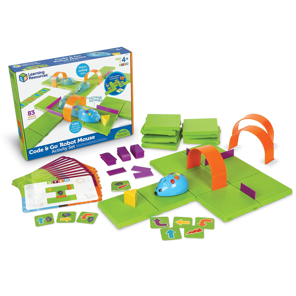 Programmable Robot Mouse Coding Maze Kit with 16 Grids & 30 Cards