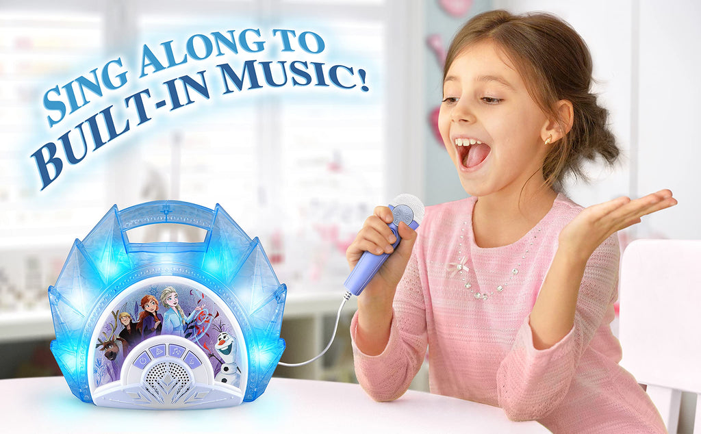 Kids Karaoke Boombox with Microphone, Built-In Music & Light Show - product photo