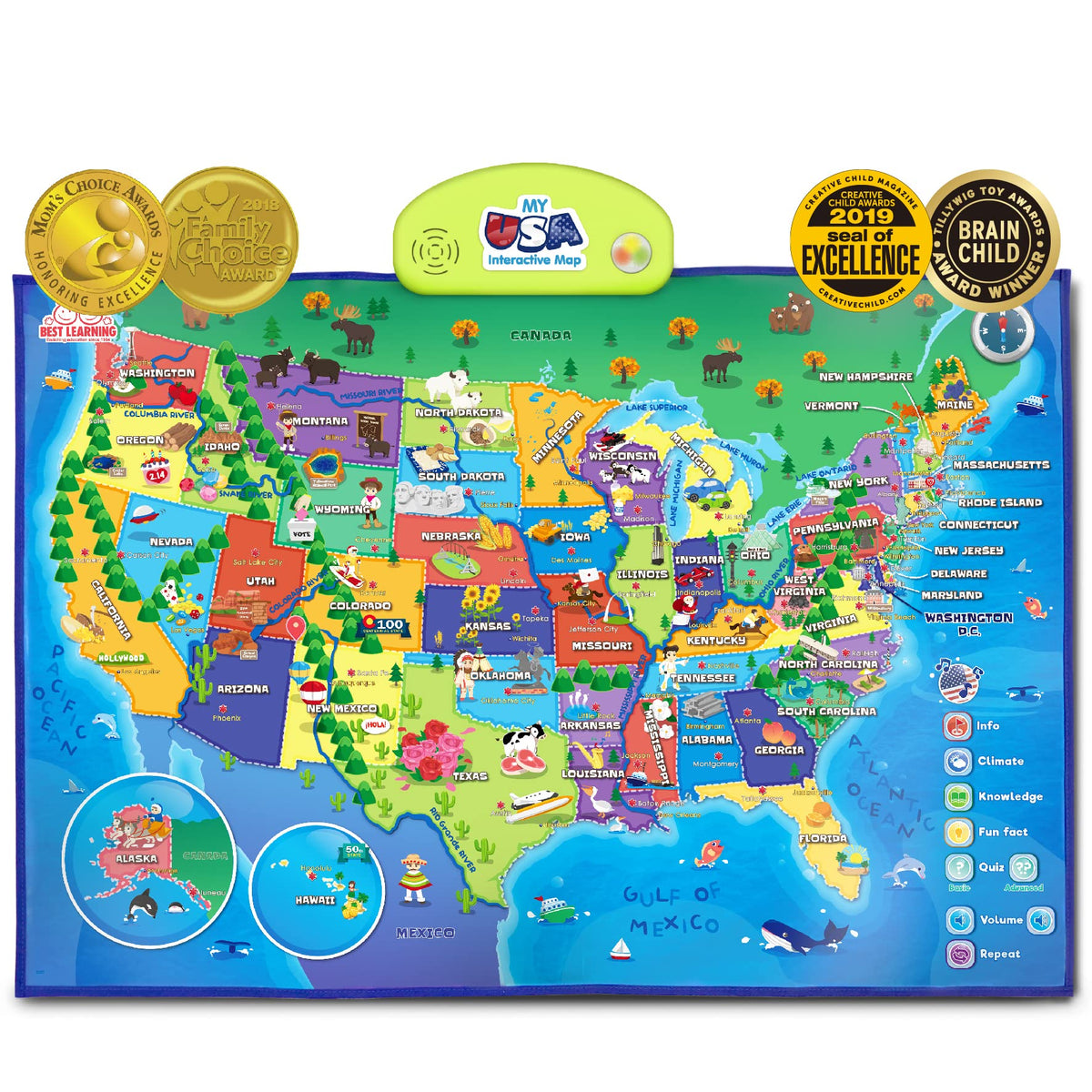 USA Interactive Smart Talking Map Toy