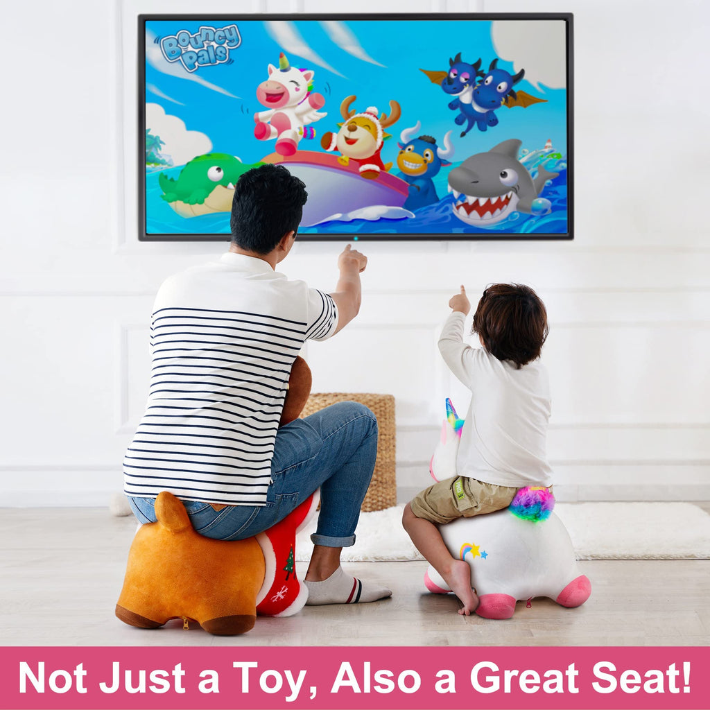 Inflatable Unicorn Hopper Ride-On Toy for Kids
