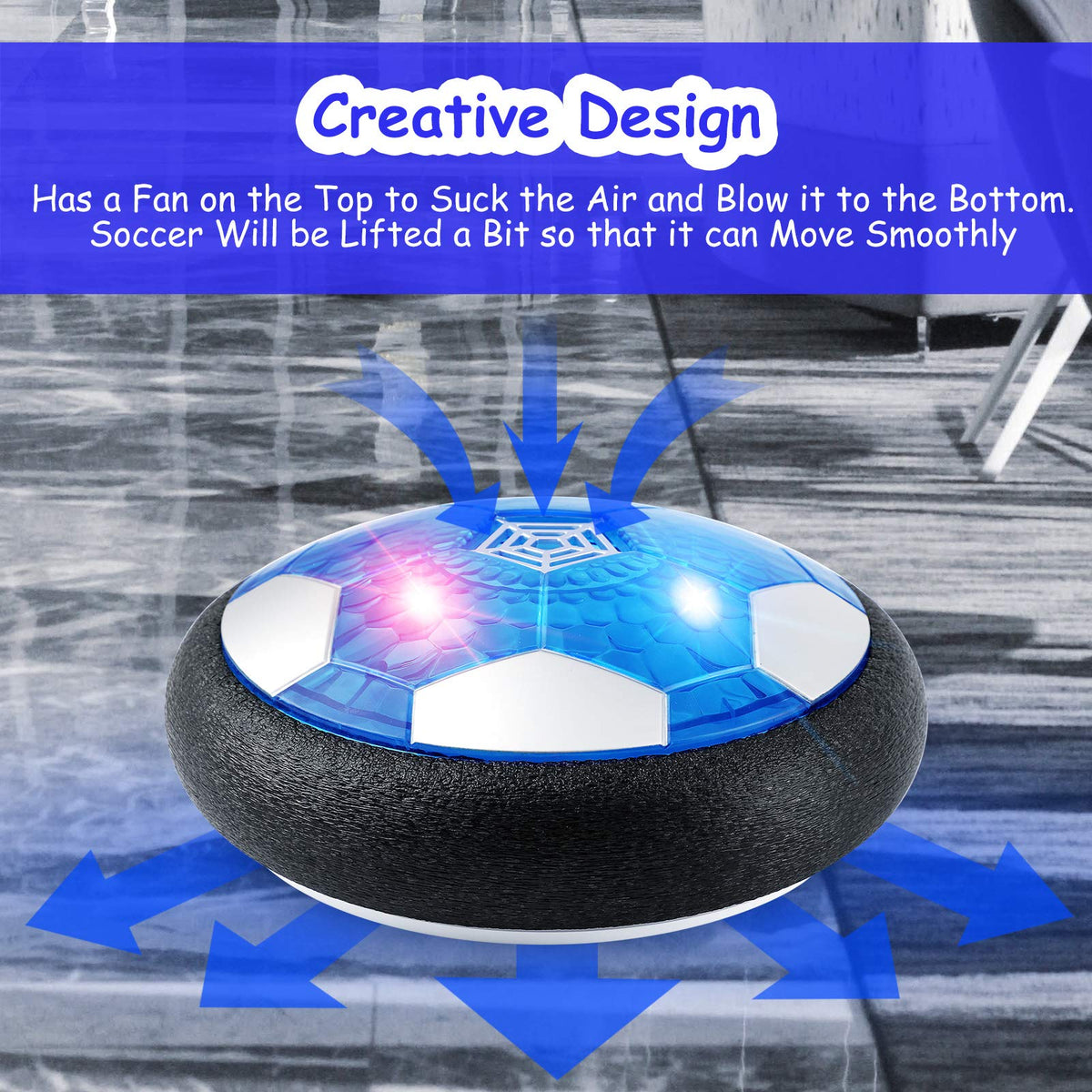 LED Hover Soccer Ball for Kids, Indoor Floating Soccer Toy