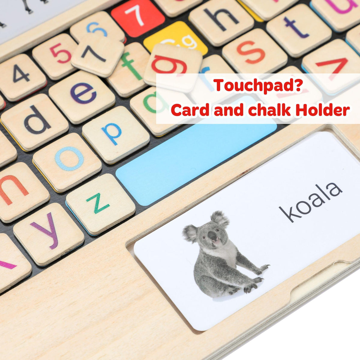 Toddler First Wooden Laptop - Montessori Play & Learn Set