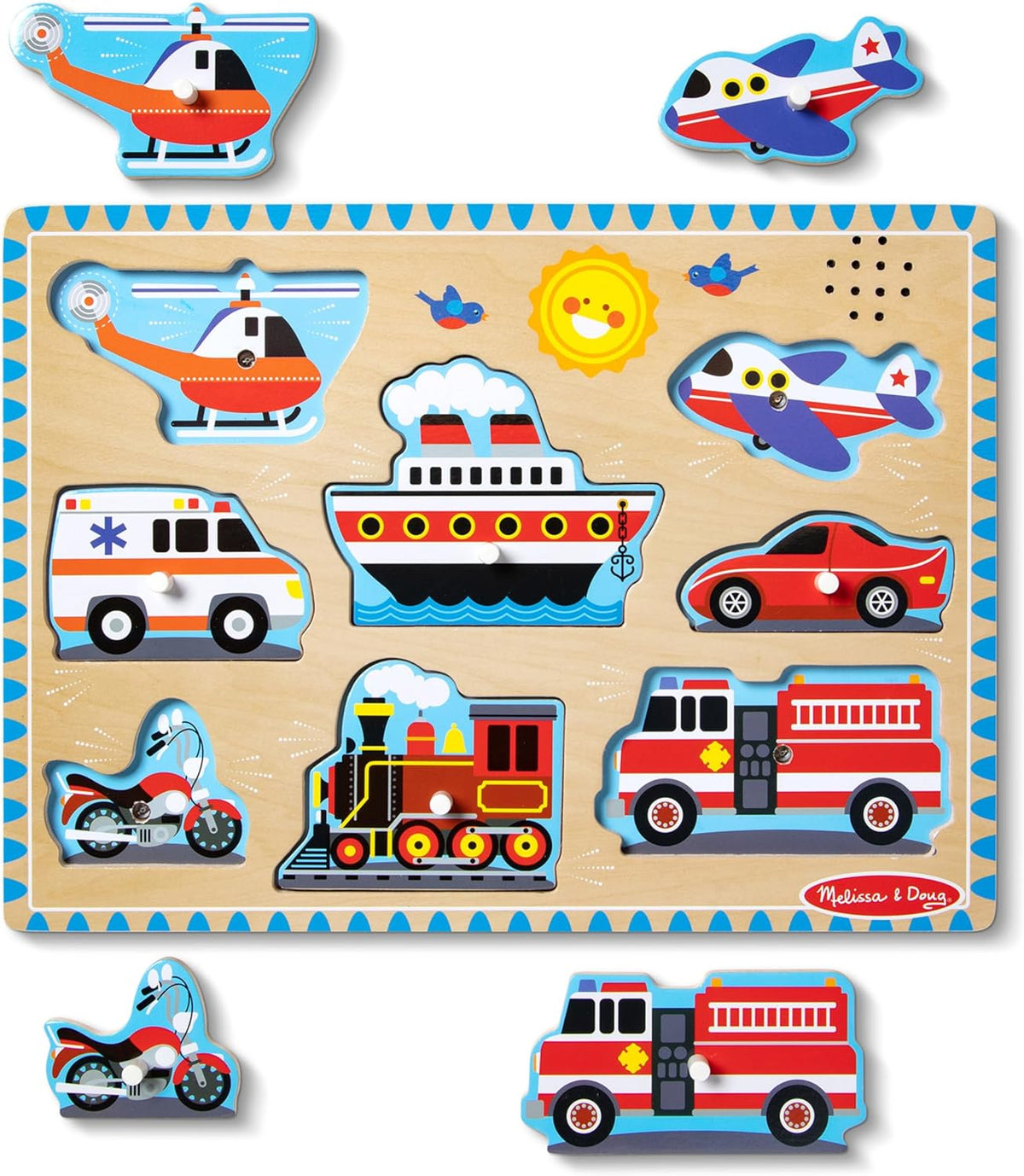 Wooden Mix & Match Vehicle Sound Puzzle