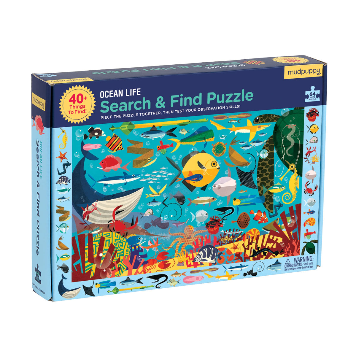 Mudpuppy Ocean Life Search & Find Puzzle, 64 Pieces