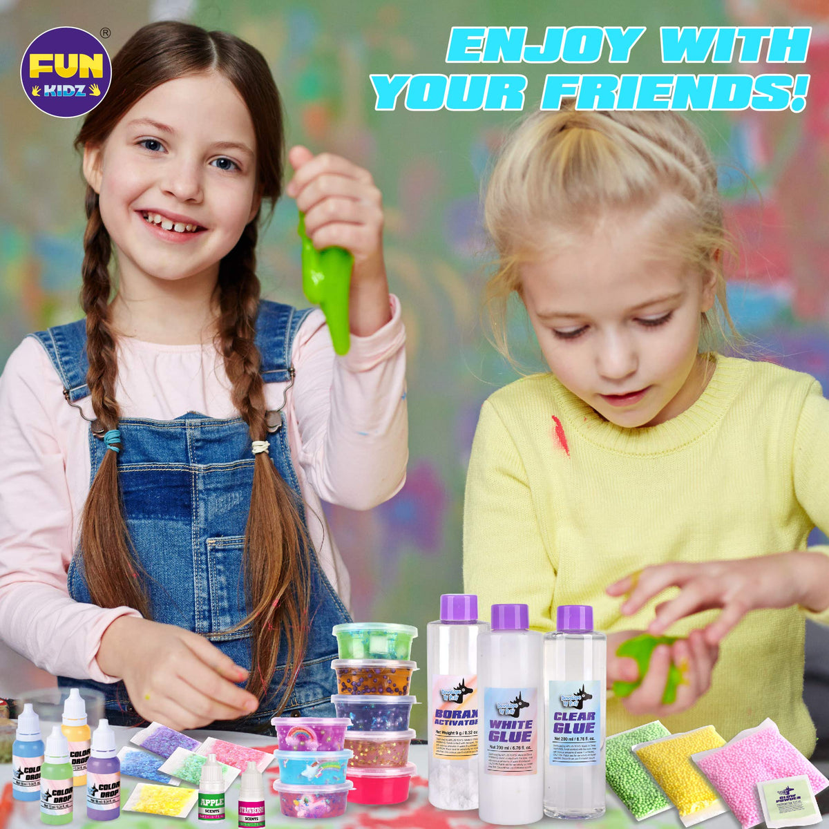 Unicorn Slime Making Kit with Charms, Colors & 100+ Mixes