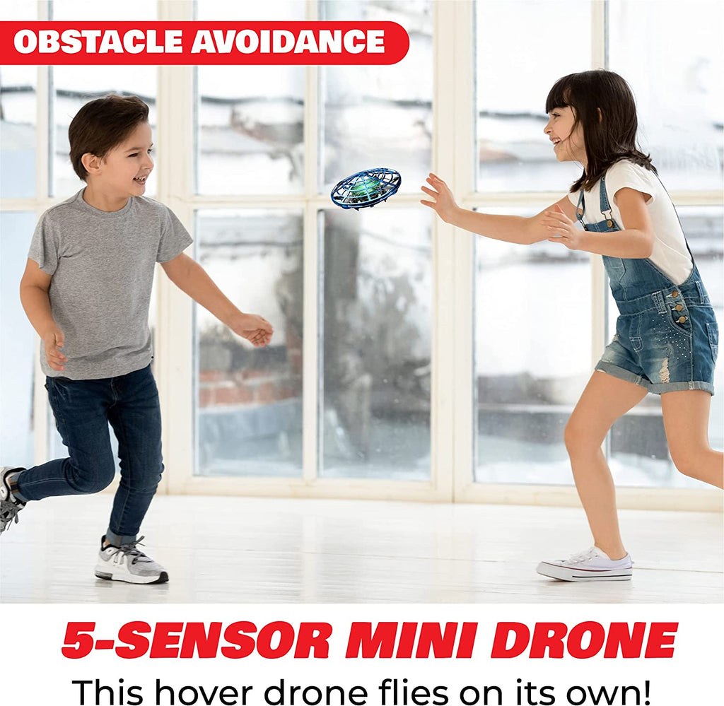 Children guiding a guarded UFO drone between them