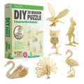 Hands Craft 3D Wooden Bird Puzzle Set, 6 Models - product photo