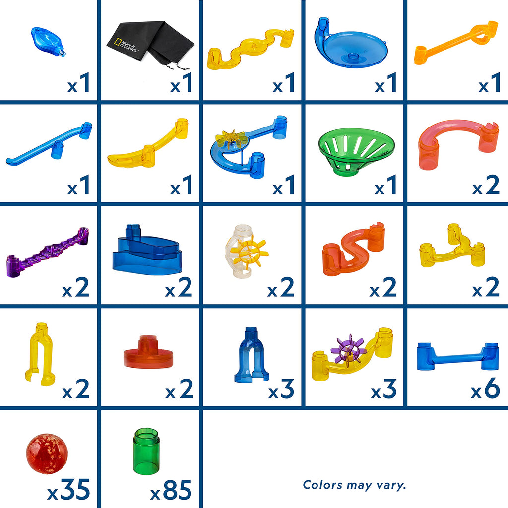 150-Piece Glow-in-the-Dark Marble Run STEM Kit with UV Light, Ages 8+