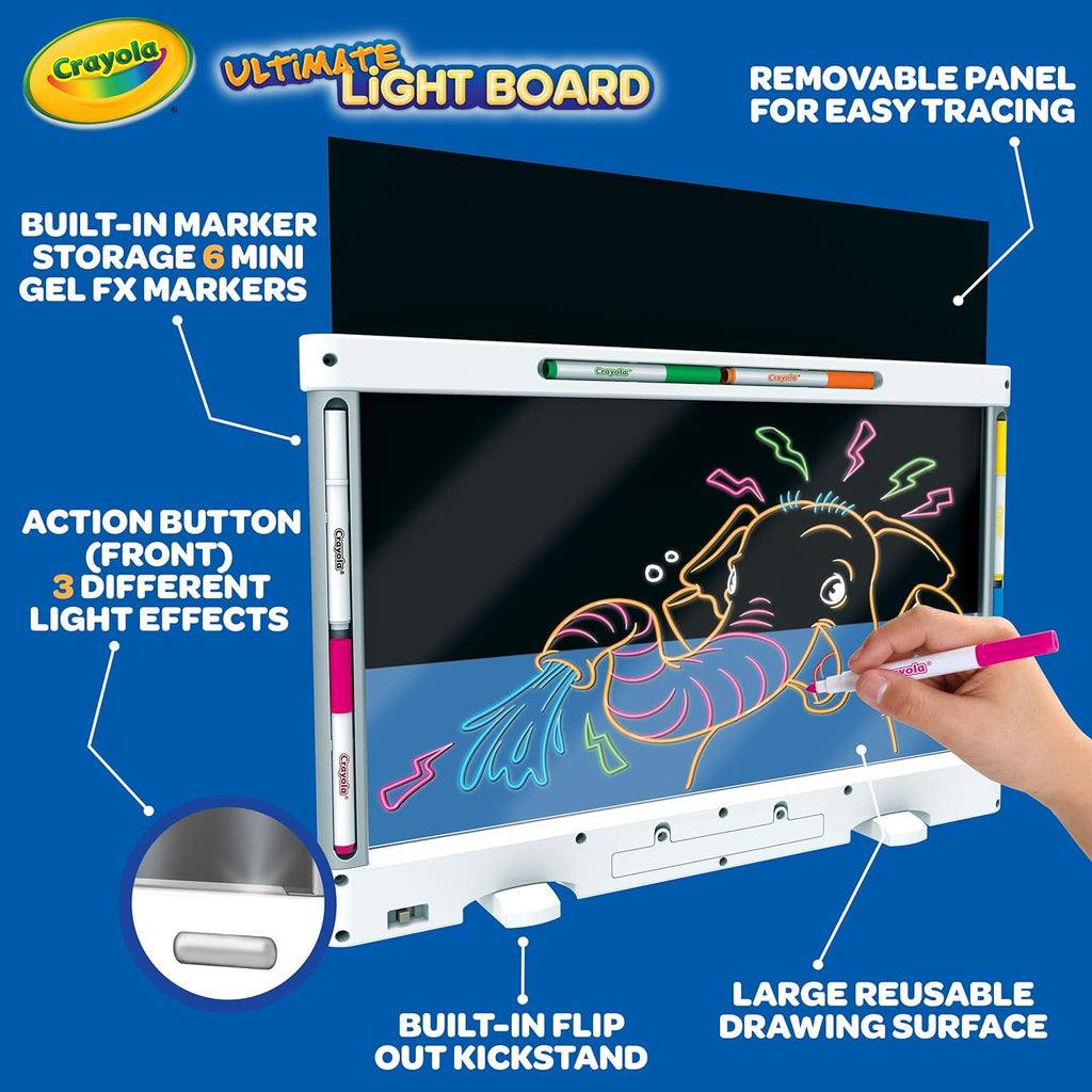 Light-Up Drawing & Tracing Board with Gel Markers and Storage