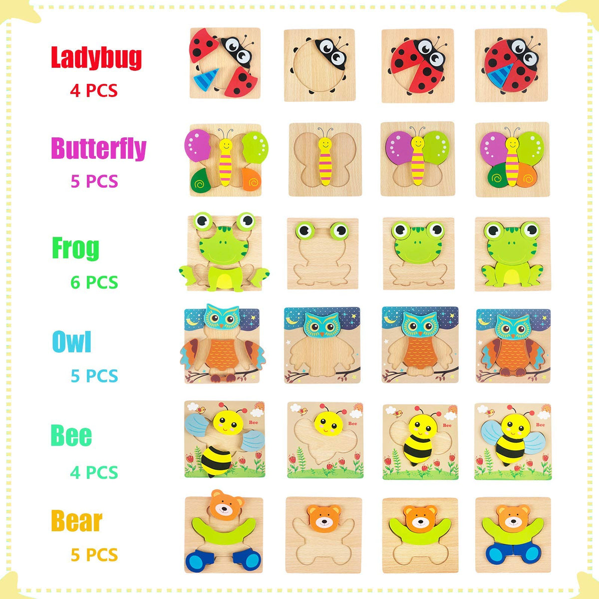 World of Animal Toddlers 6 Pack Puzzle