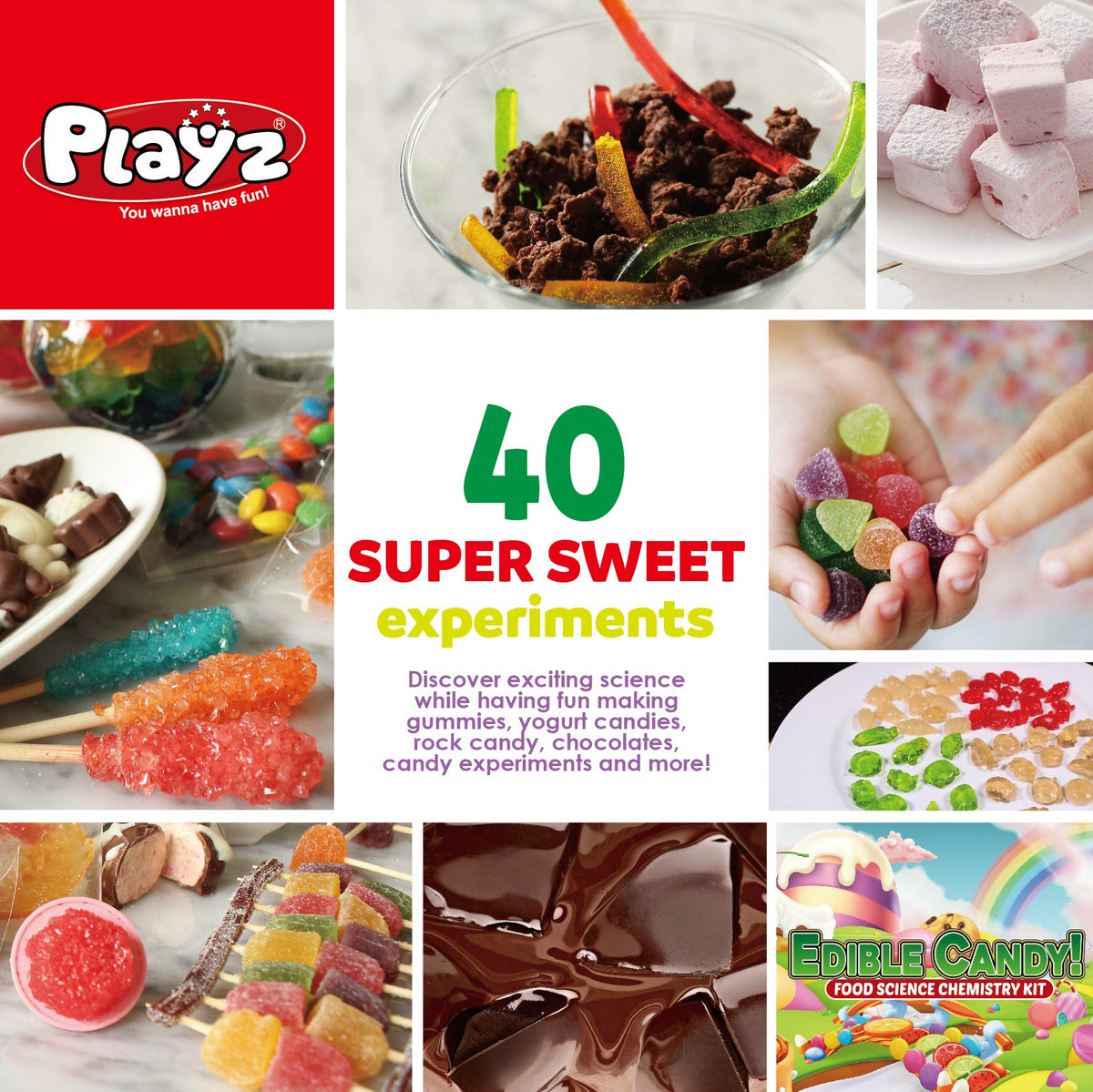 Playz Edible Candy Making Science Kit with 40+ Experiments