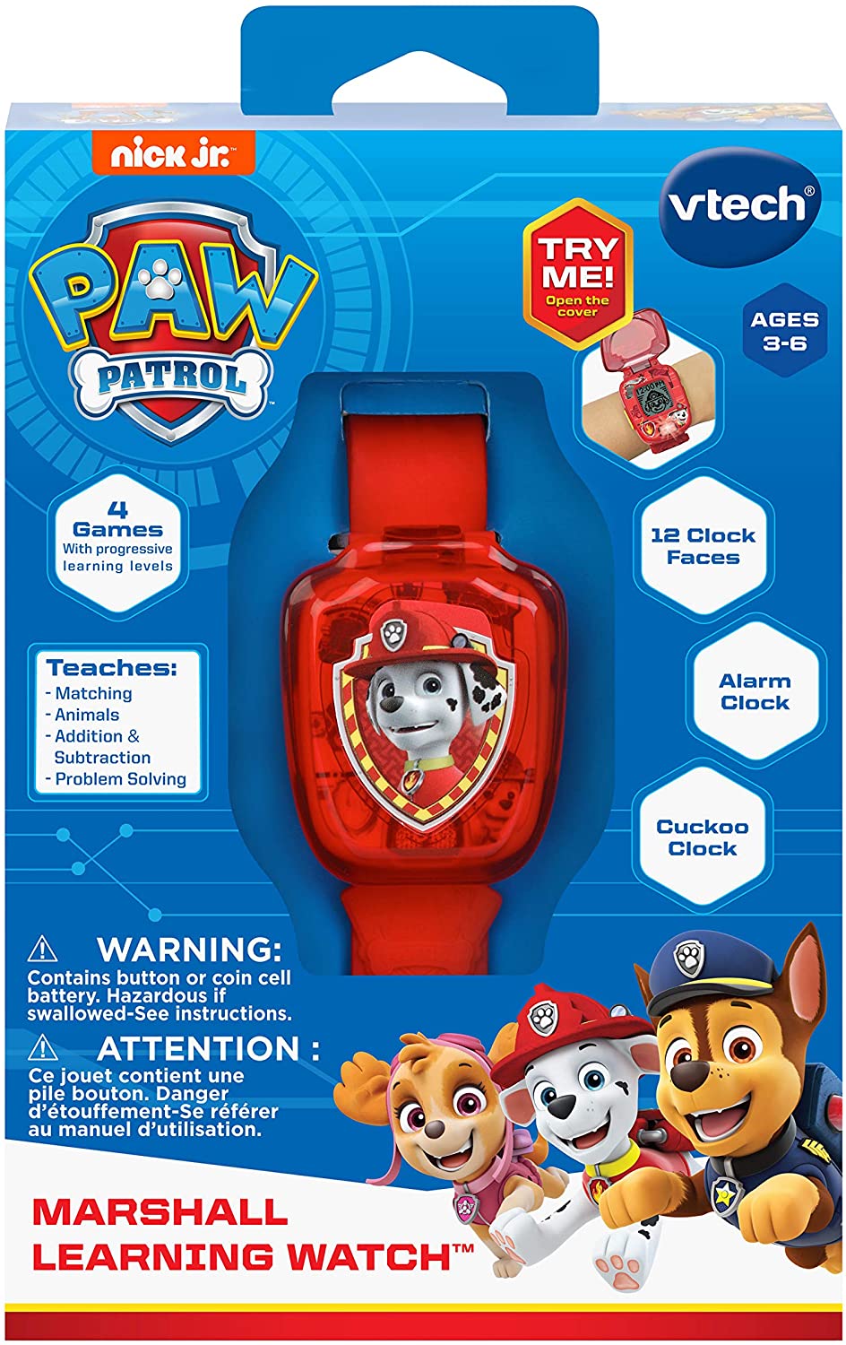 PAW Patrol Learning Watch with 4 Games, Clock & Timer