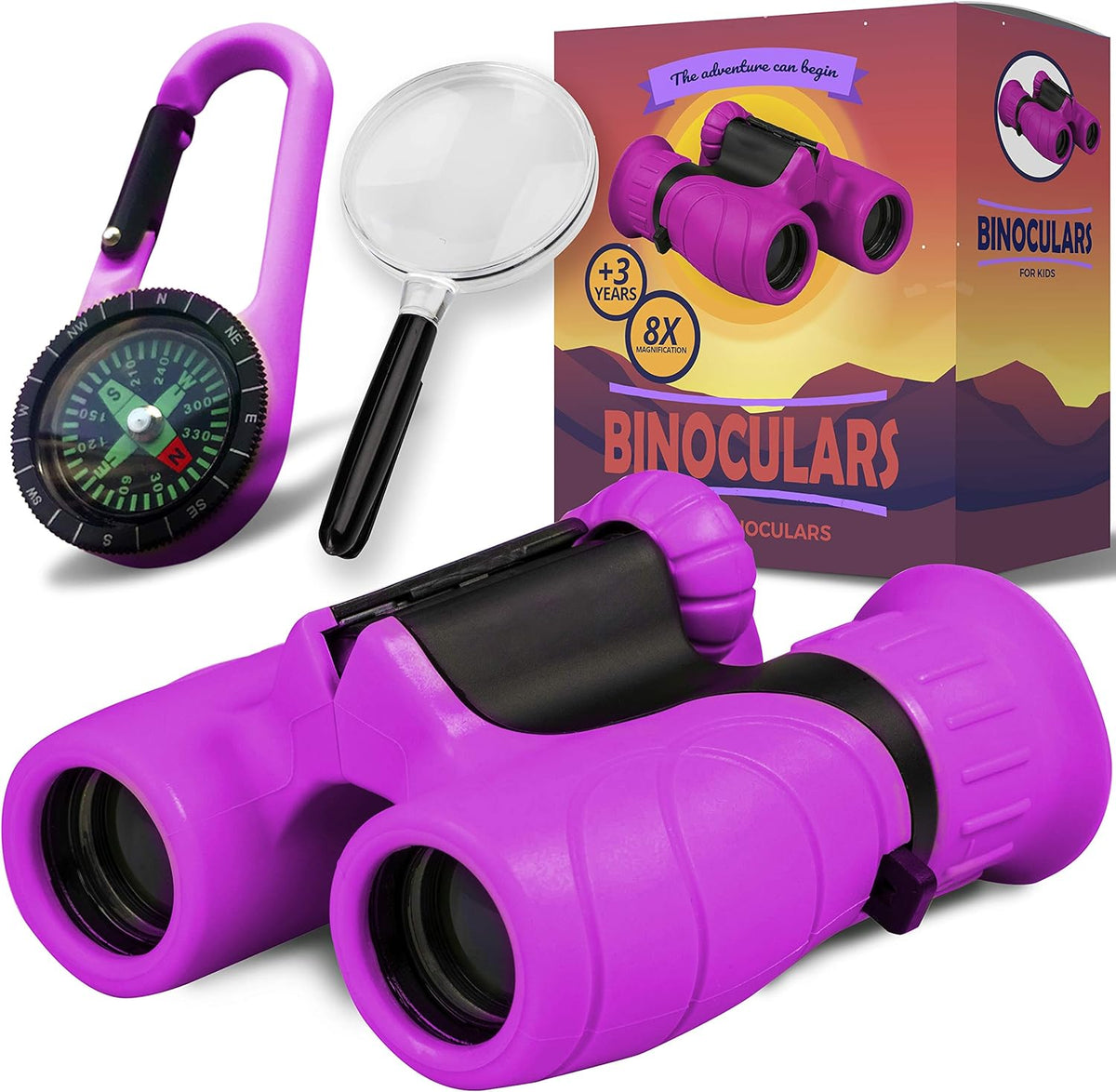 Kids 8×21 Outdoor Binoculars with Shock-Resistant Rubber Grip