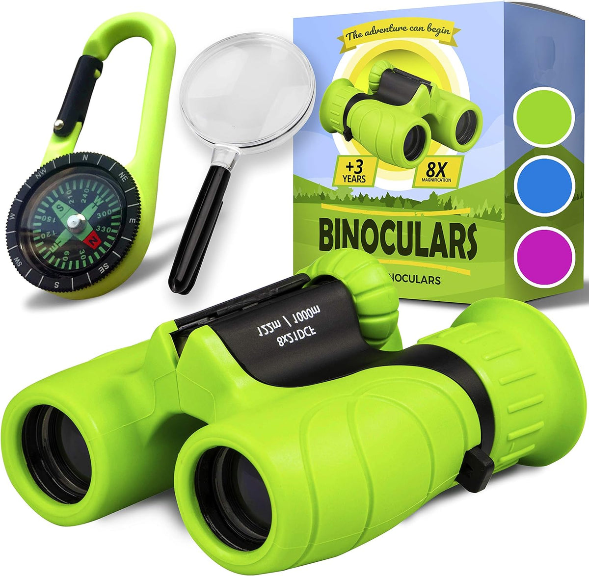 Kids 8×21 Outdoor Binoculars with Shock-Resistant Rubber Grip