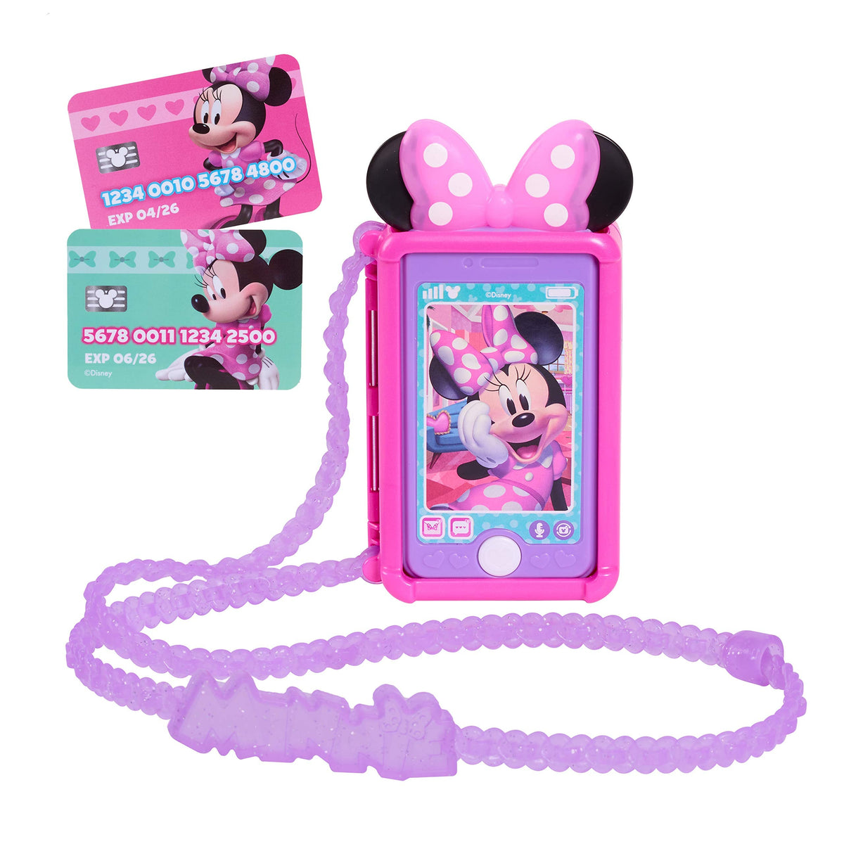 Minnie Mouse Toy Cell Phone with Lights, Sounds & Pretend Cards