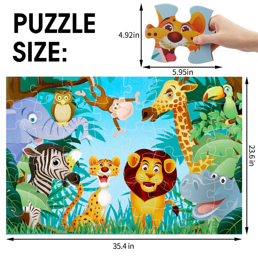 Animal Kingdom Floor Jigsaw Puzzle, 48 Large Pieces