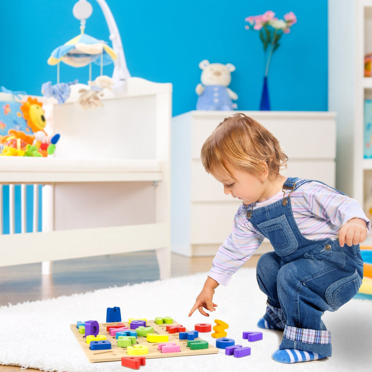 26-Piece Wooden Alphabet Peg Puzzle for Toddlers, Ages 2+ - product photo