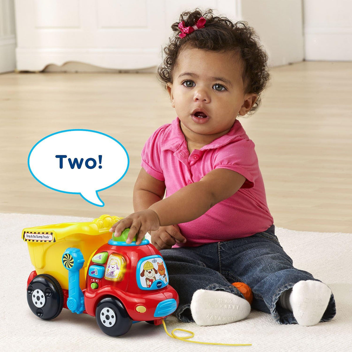 Toddler Pull-Along Dump Truck with 3 Counting Balls & Songs - product photo