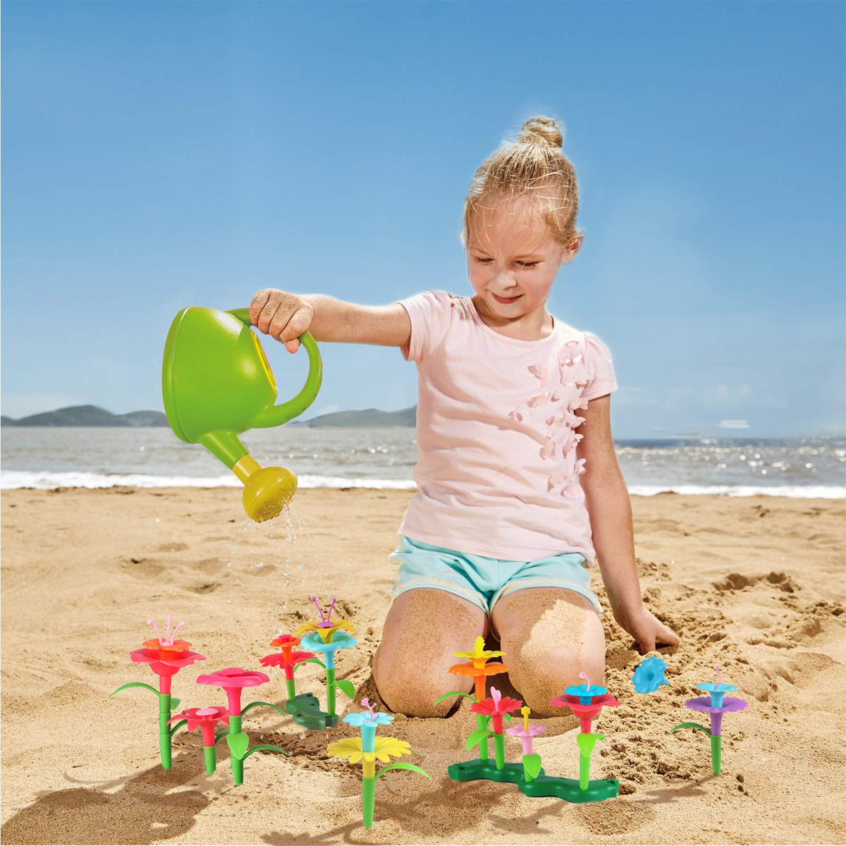 130-Piece Flower Garden Building Toy Set for Kids