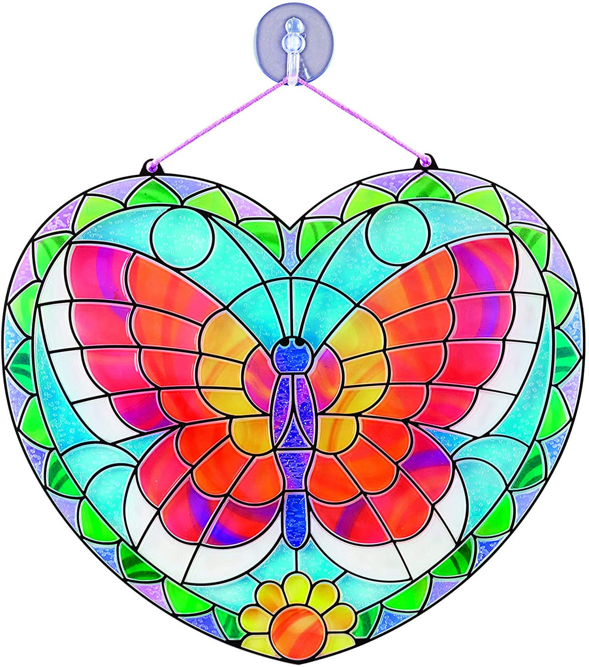 Butterfly Hearts Glass Art