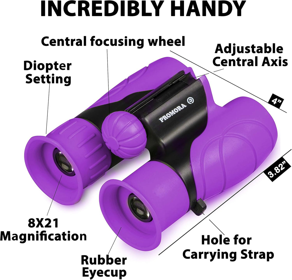 Kids 8×21 Outdoor Binoculars with Shock-Resistant Rubber Grip