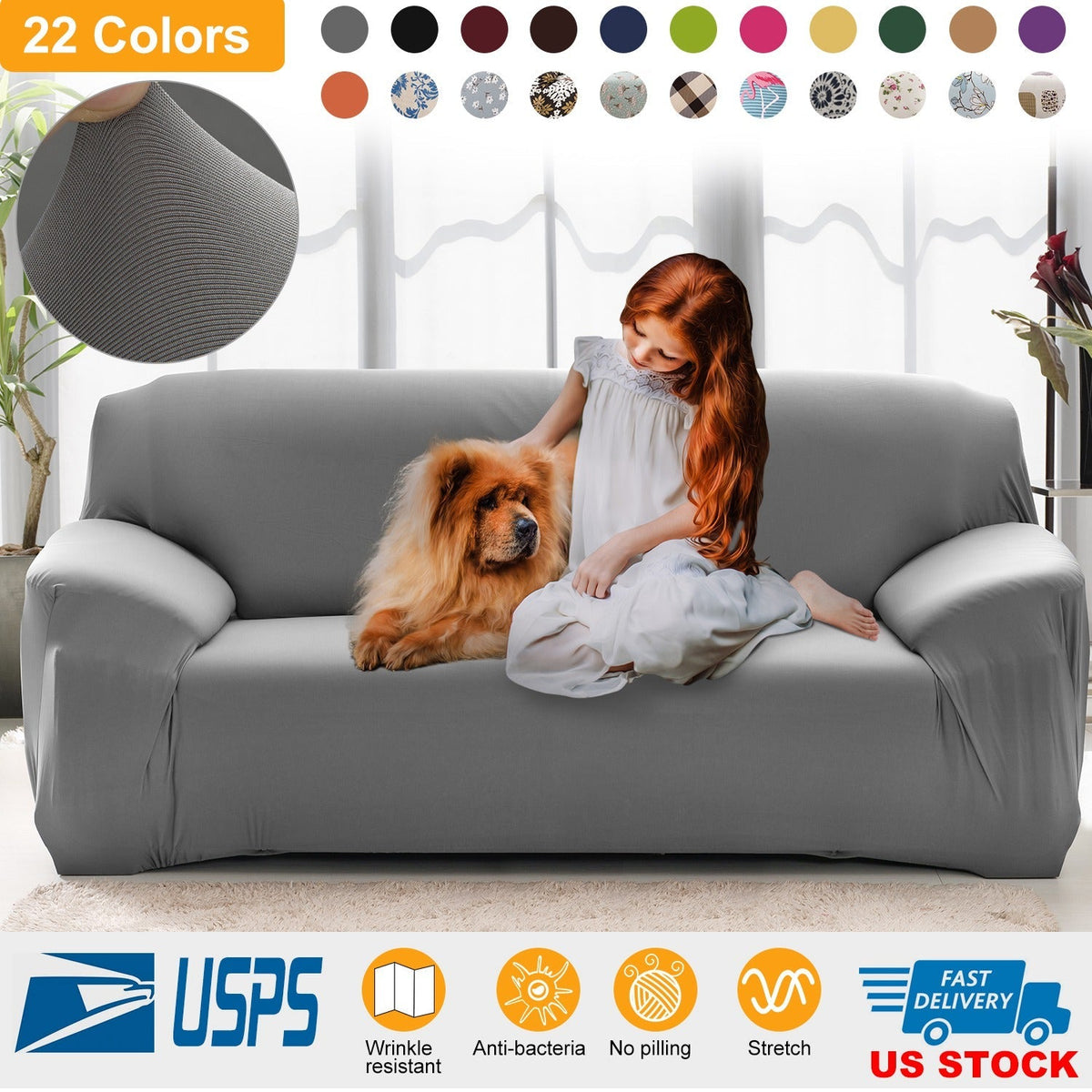 Patterned Stretch Sofa Slipcover