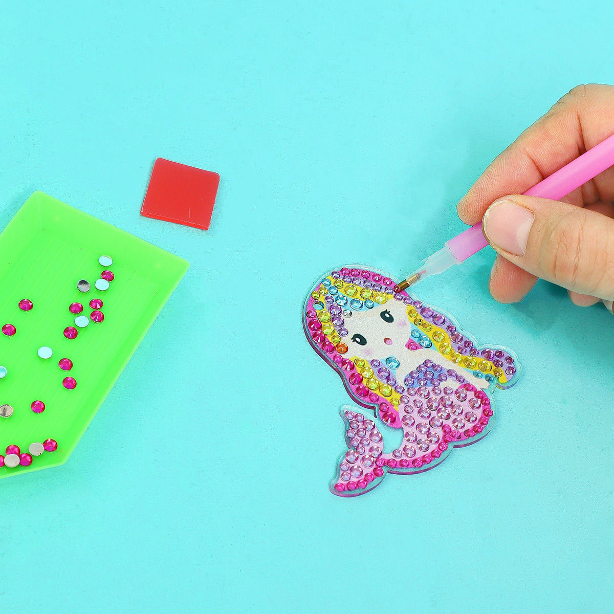 Adorable Keychains Diamond Art Kit – Mermaid (Set of 15) by Kitsville, image 1 of 8