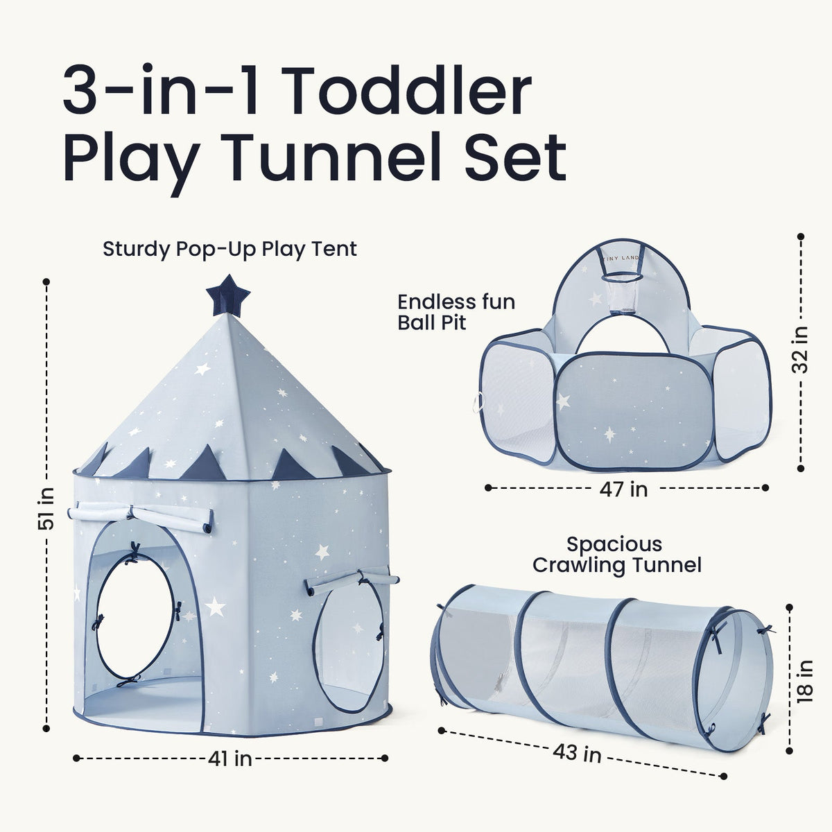 Tiny Land Compact Adventure 3-in-1 Play Tunnel (No Balls) — product image 15 of 27
