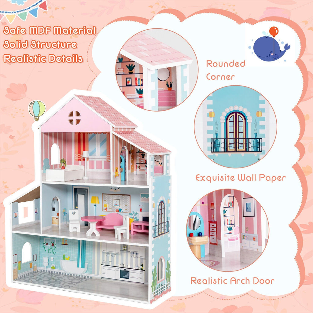 Storybook Three-Story Dollhouse
