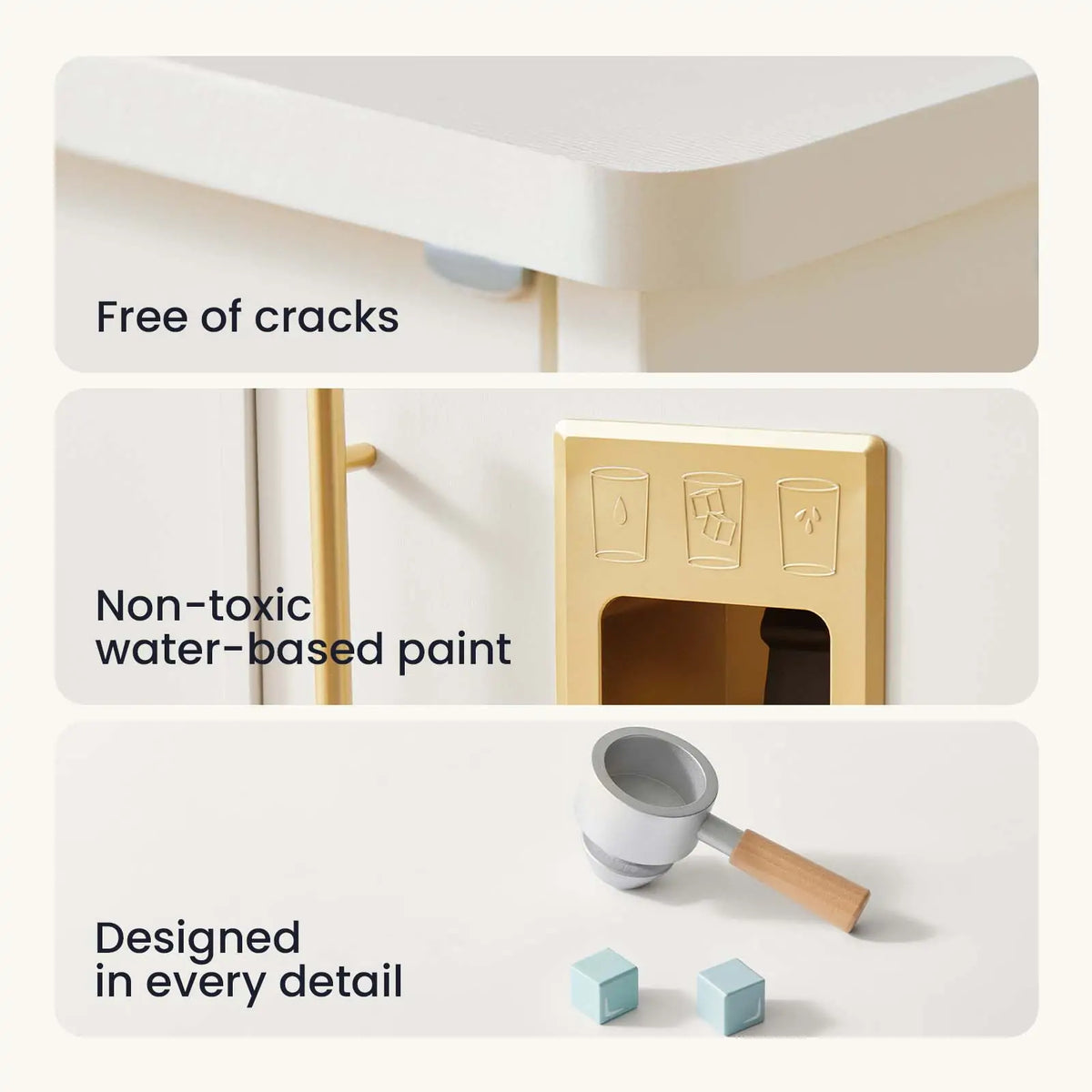 Tiny Land Play Kitchen with Running Water - Iconic Aqua Kitchen in Cream — product image 10 of 12