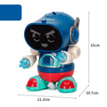 Close-up view of the electric dancing robot with music and lights