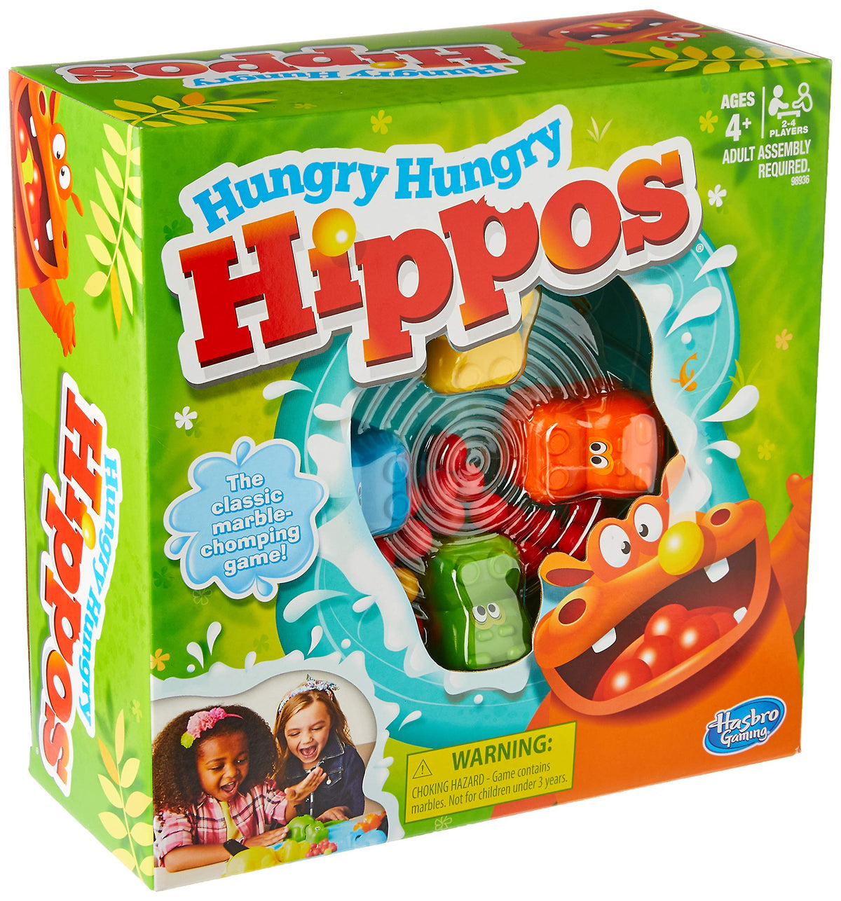 Marble-Chomping Hippos Family Board Game with 20 Marbles