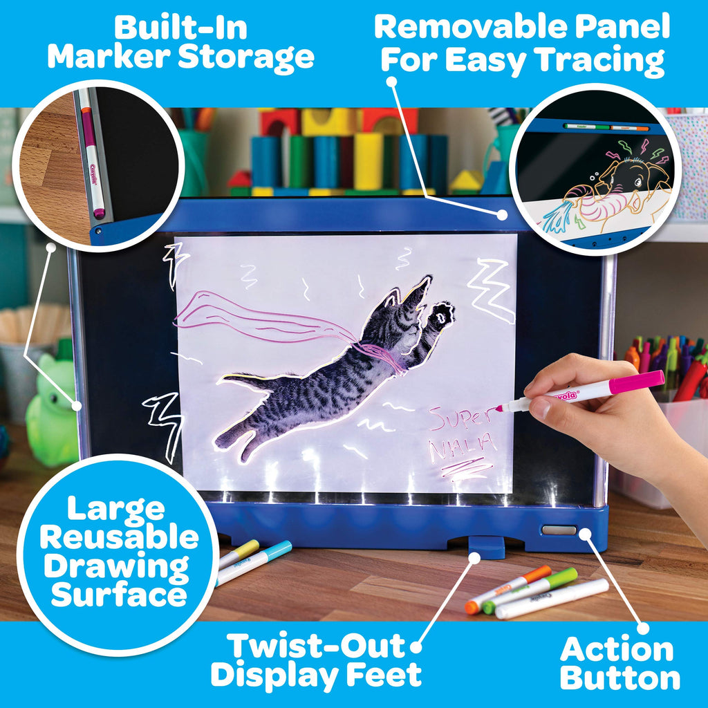 Light-Up Drawing & Tracing Board with Gel Markers and Storage
