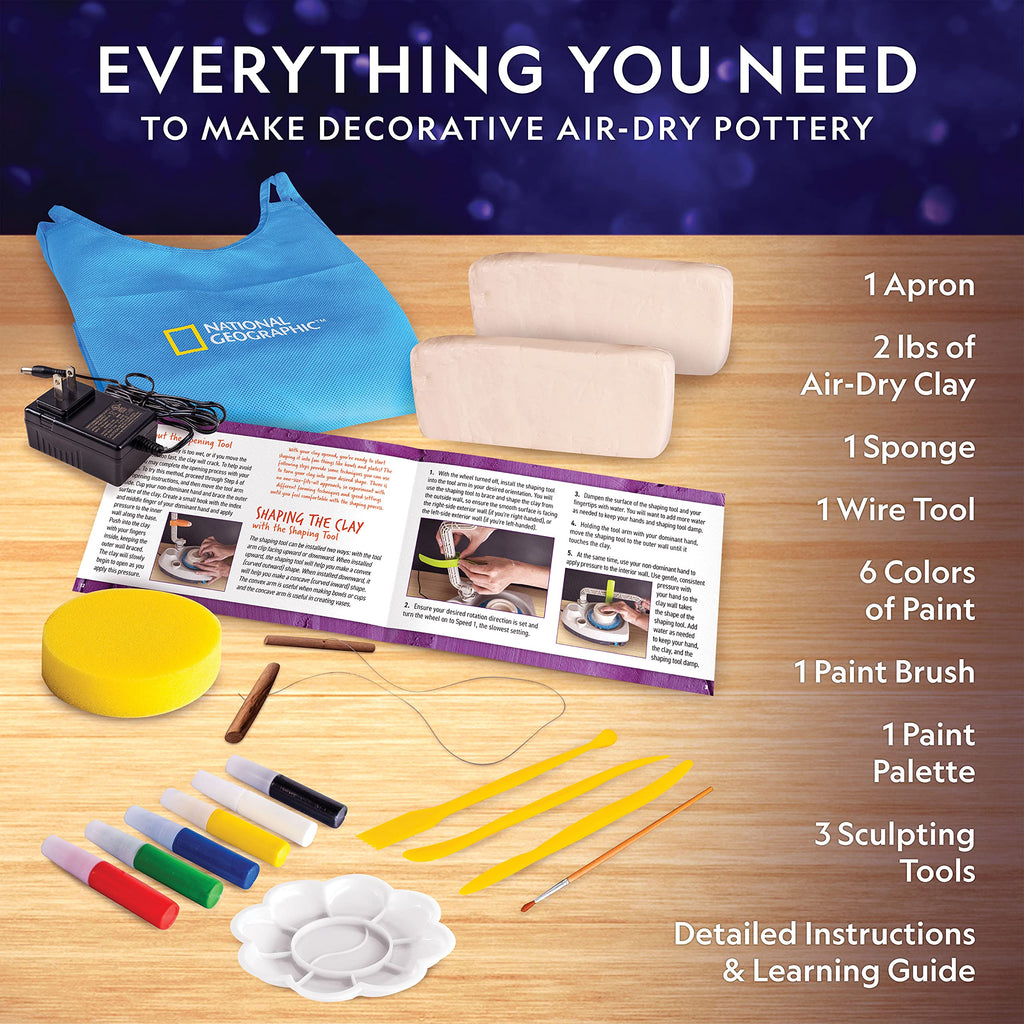 Electric Pottery Wheel STEAM Kit for Beginners, Ages 8+