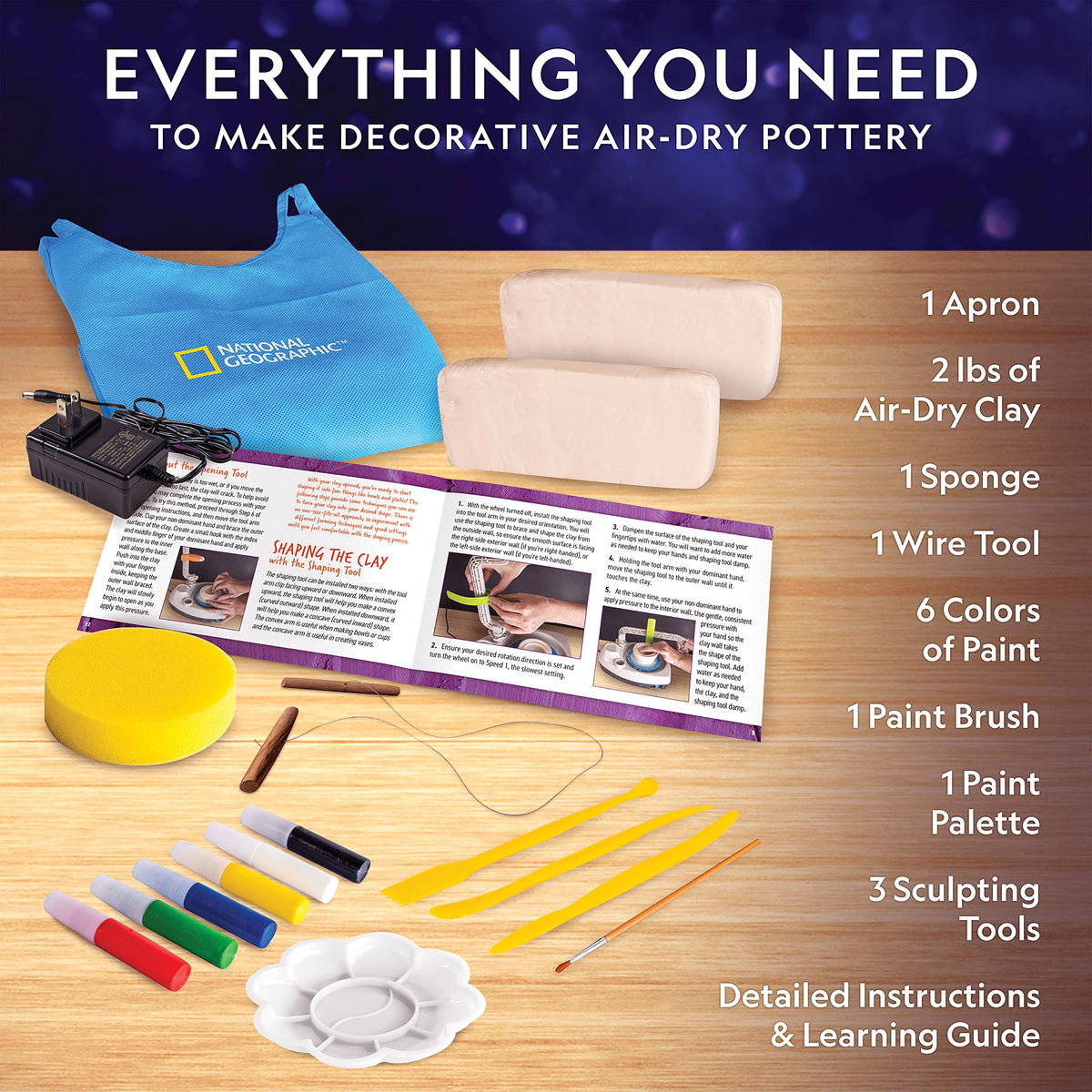 Electric Pottery Wheel STEAM Kit for Beginners, Ages 8+