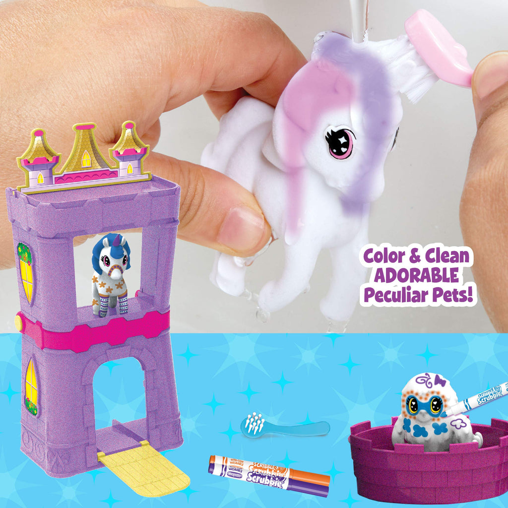 Pets Palace figure being rinsed in the small tub